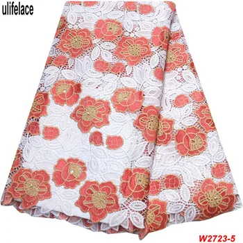 

New Arrival African Lace Fabrics High Quality Cord Guipure Lace Fabric Women Nigerian Water Soluble Wedding Lace Fabric W2-723