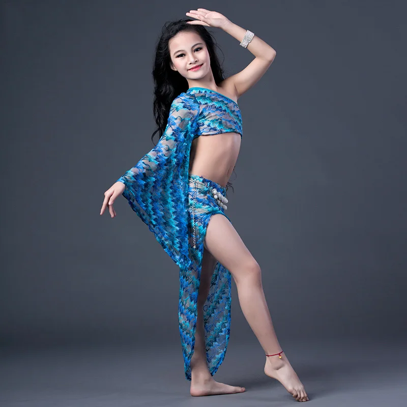 Bellydance костюм профессиональный индийский детский кружевной комплект одежда для