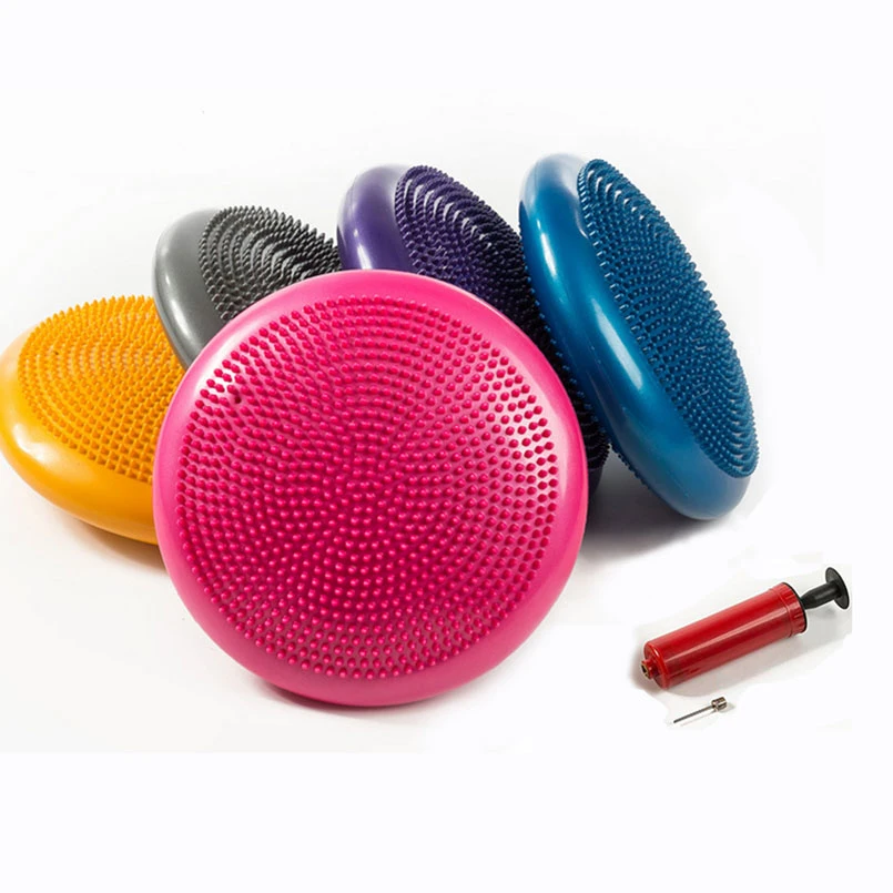 Blue WINOMO Inflated Stability Wobble Cushion Balance-Disc Wiggle Seat for Yoga