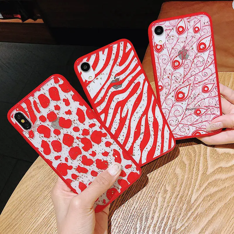 

New Epoxy Gold Foil For Iphone 6 6s 7 8P X Xs Xr Max Epoxy Gold Foil Protective Case Tpu Mobile Shell