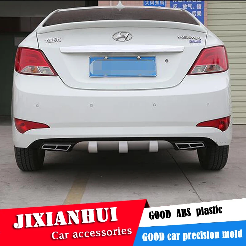 

For Hyundai Verna Body kit spoiler 2011-2016 For Accent ABS Rear lip rear spoiler front Bumper Diffuser Bumpers Protector