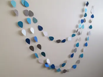 

Glitter Raindrop Garland - Glitter Raindrops, Blues Silver, Silver Blue Raindrops, Its a BOY, baby showers, shower theme,