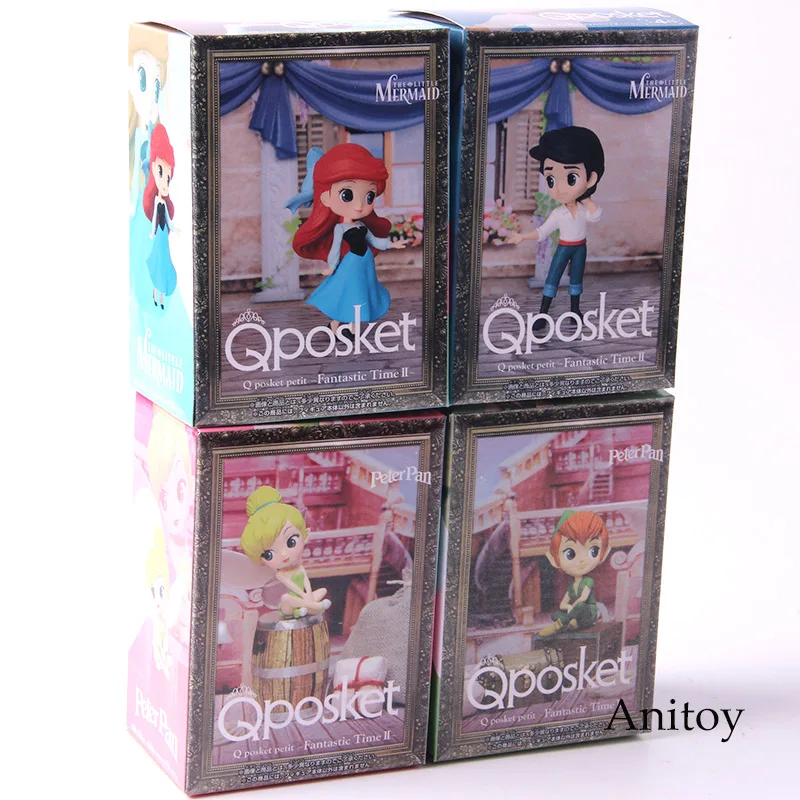 Q Posket QPosket Petit фантастическое время II Русалочка Ариэль принц Эрик Питер Пэн Tinkerbell фигурку игрушки 4 шт./компл