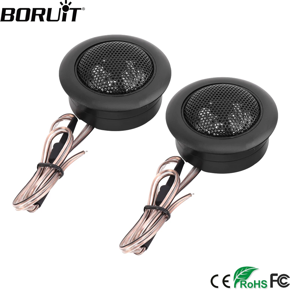 

BORUiT 1Pair Car Speaker Dome Tweeter 200W Superh Hig Power Loud Speaker Audio Auto Sound Component Speakers for Car Stereo