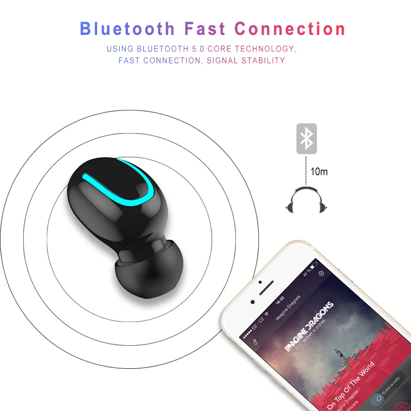 ASKMEER TWS Bluetooth 5,0, наушники, мини, настоящие, беспроводные, 3D стерео наушники с микрофоном, свободные руки, спортивные наушники, авто сопряжение, гарнитура