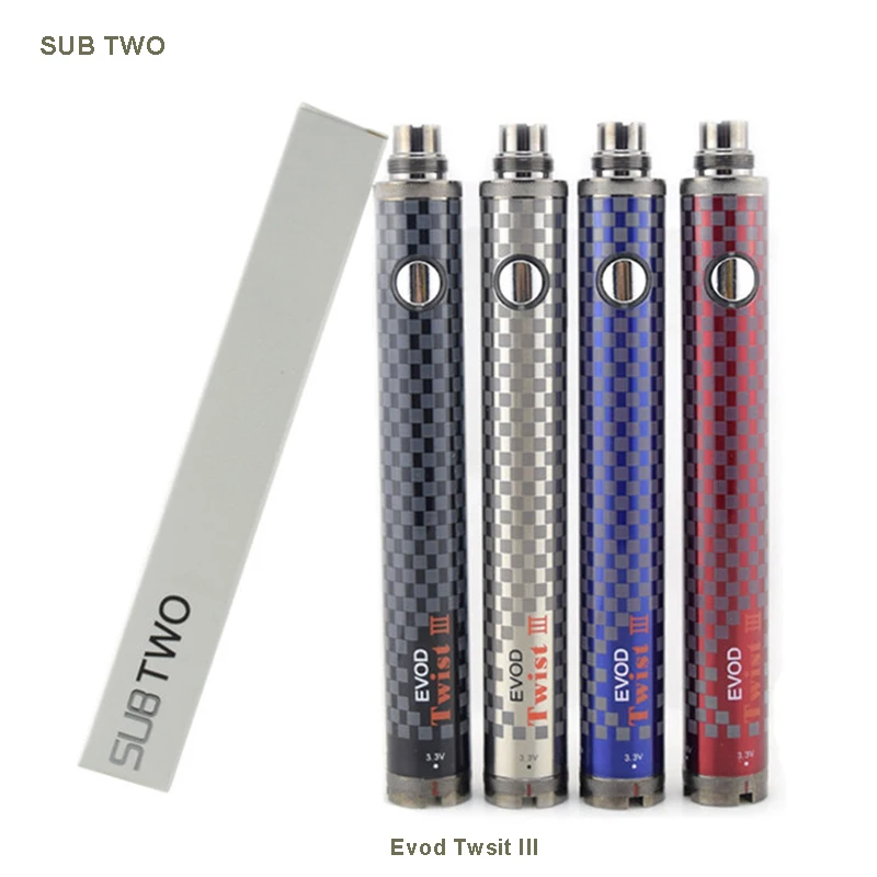 

SUB TWO Twist 3 battery Adjustable Voltage 3.3v-4.8v eGo Twist Variable Voltage 510 dual coil atomizer vaporizer e cigarette