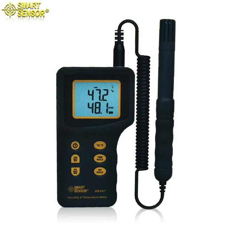 

Free Shipping Multi Function K type Thermometer Temperature Relative Humidity meter Hygro-Thermometer AR847