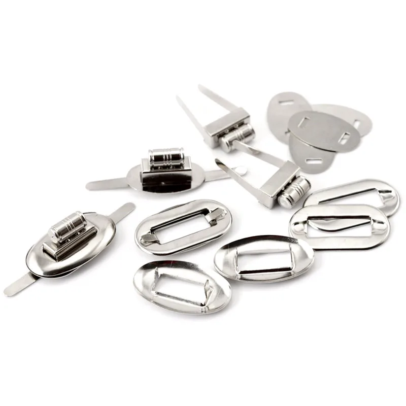 

50 Sets Silver Tone Oval Alloy Fashion Frame Kiss Clasp Closure Purse Twist Turn Lock Luggage Bag Findings 32x17mm