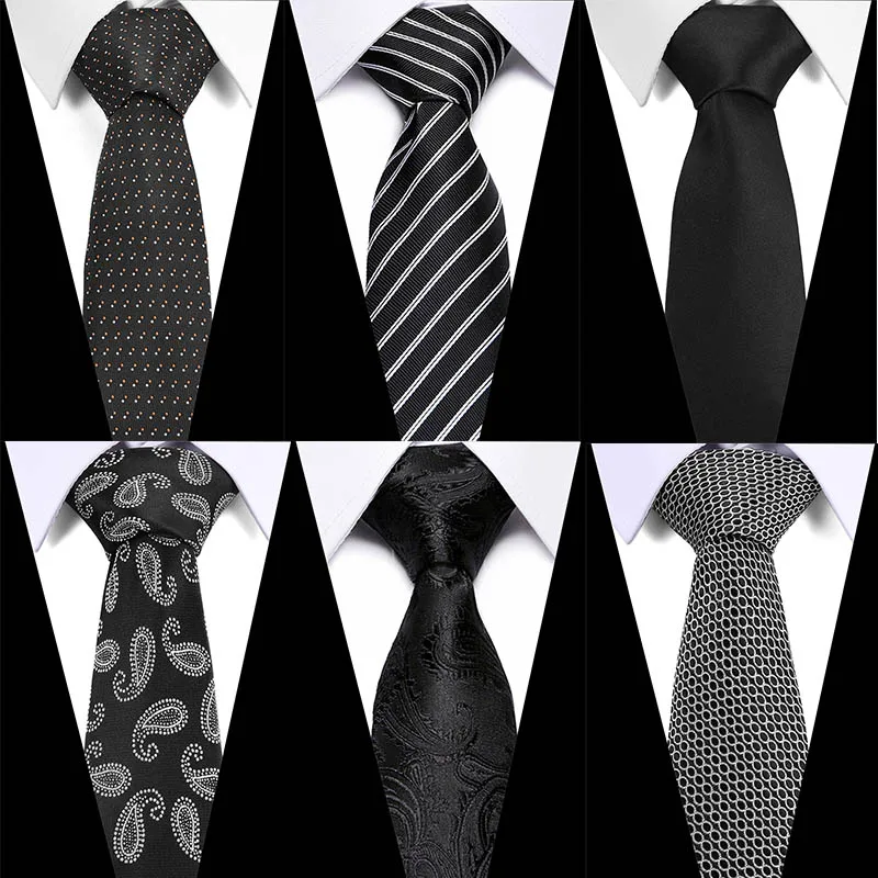 

1200 Needles 7.5cm Mens Ties New Man Fashion Dot Neckties Corbatas Gravata Jacquard Slim Tie Business Black Tie For Men