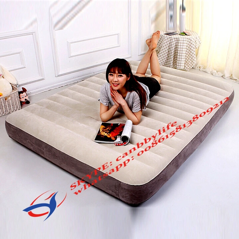 Lo más nuevo de cama de aire Queen, colchón inflable haz duro individual alto para Camping, cama inflable de lujo de tecnología de fibra|inflatable bed|camping mattressinflatable mattress bed -