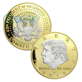 

50pcs/lot Donald Trump Challenge Coin 45th President Of The United States In God We Trust Presidential Trump Coins Collectibles