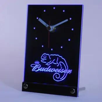 

tnc0480 Budweiser lizard Beer Bar Table Desk 3D LED Clock