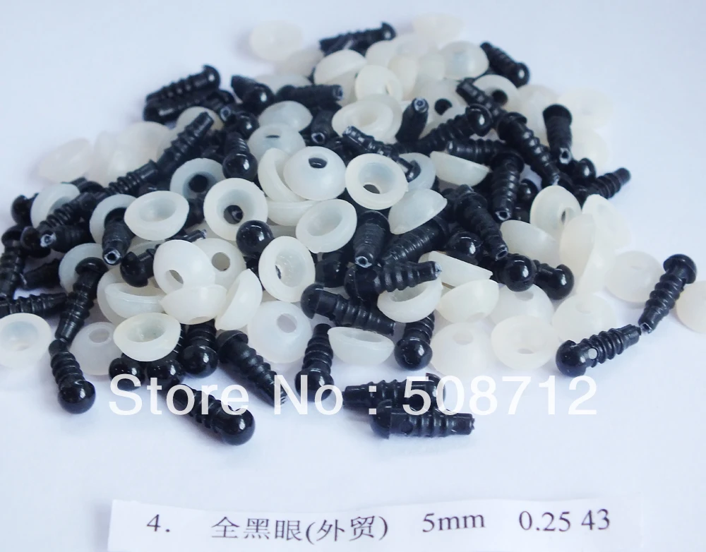 

Free shipping!!!Safety Plastic black Eyes Toy Bear Making Components -5mm Dolls eyes/toy eyes
