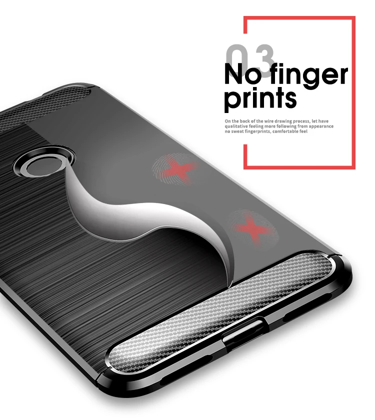 For Xiaomi Redmi Note 6 Pro Case Soft Silicone Brushed Carbon Fiber Rugged Armor