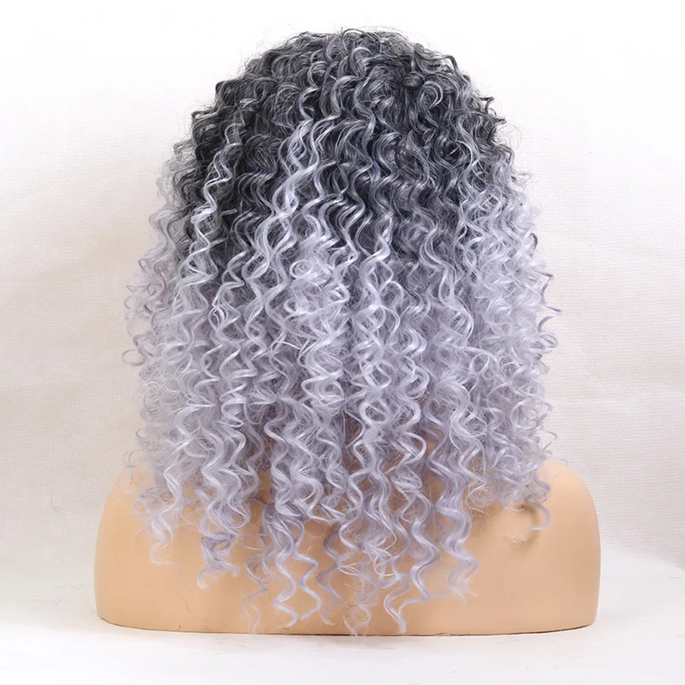 

Factory price 1pc Women Fashion Lady False Wig Gray Adjustable Gradient Color Haircut Wigs Short Synthetic +Cap Cosplay May20