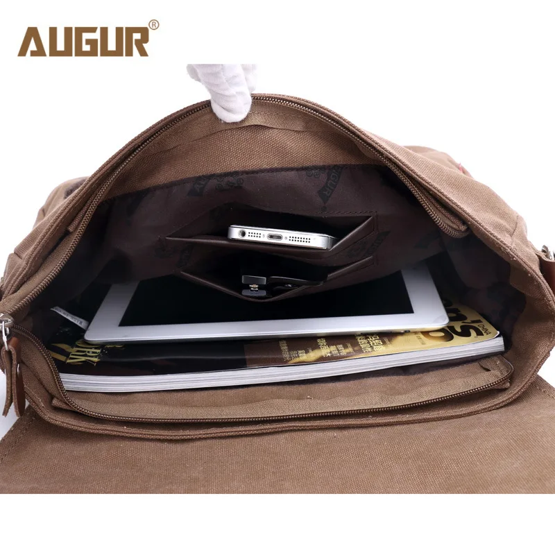 Augur 2018 Canvas Leather Crossbody Bag Men Military Army Vintage Messenger Bags Shoulder Bag Casual Travel school Bags Augur 2018 Canvas Leather Crossbody Bag Men Military Army Vintage Messenger Bags Shoulder Bag Casual Travel school Bags