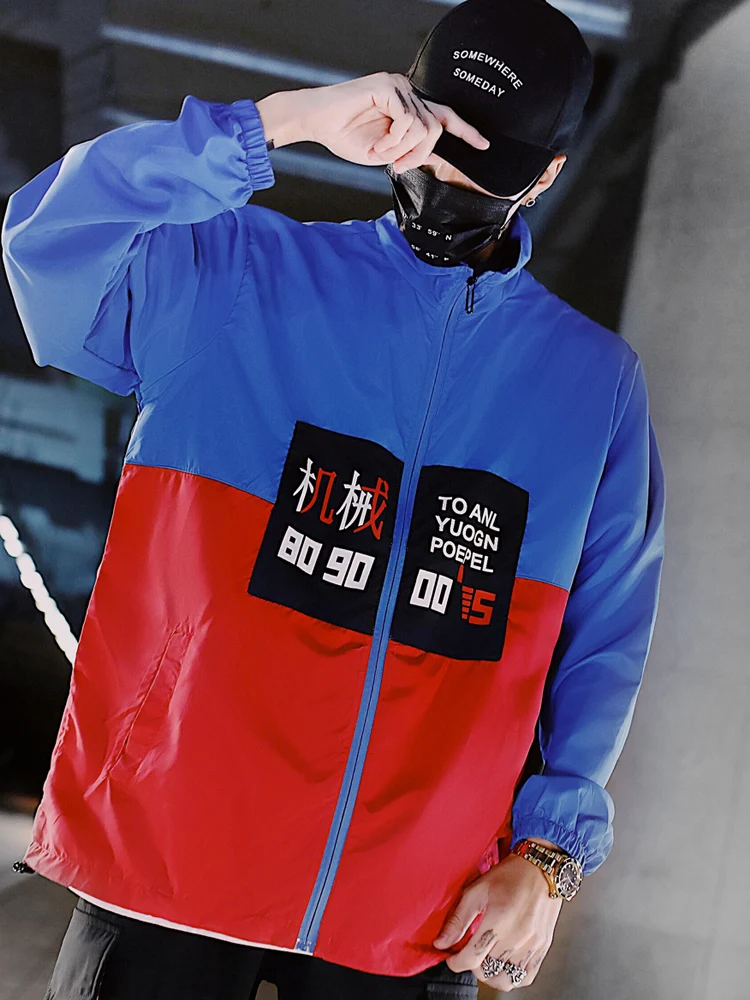 Винтажные летние легкие мужские куртки в стиле хип хоп Панк Rave Anorak уличная
