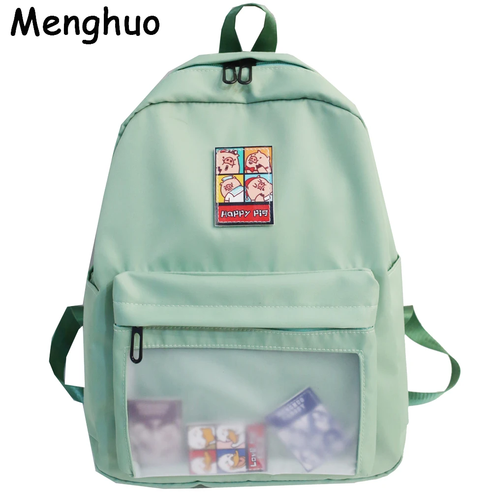 Goede Menghuo Leuke Clear Transparante Vrouwen Rugzakken PVC Student Schooltassen Mode Tienermeisjes Tassen voor School Rugzak Nieuwe Mochila