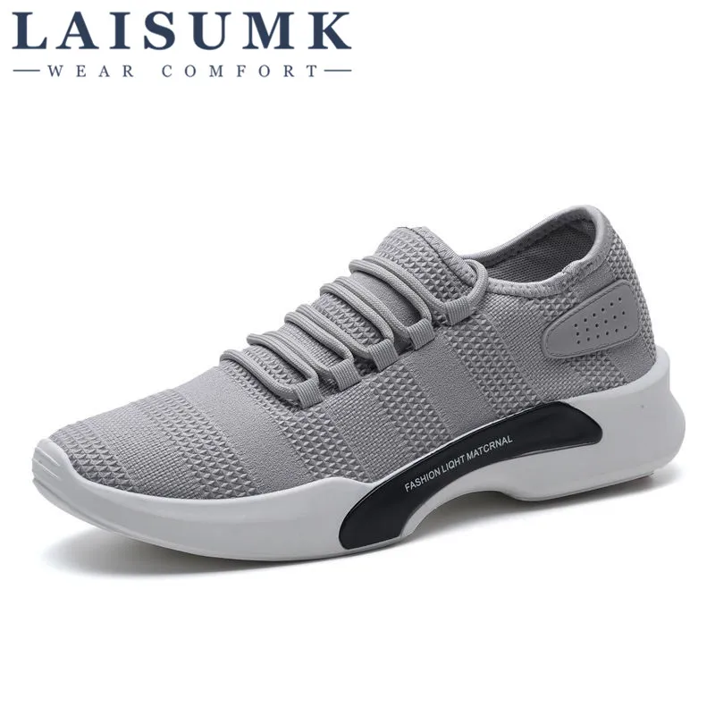 

2019 LAISUMK New Spring Summer Men's Casual Shoes Cheap Chaussure Homme Korean Breathable Air Mesh Men Shoes