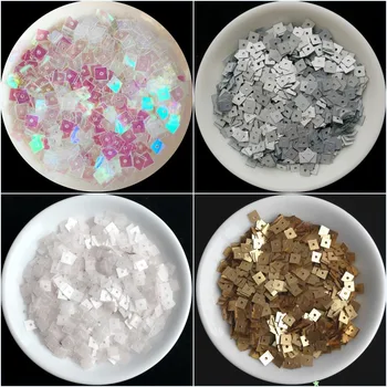 

3600Pcs/Lot 4mm Flat Square Shape sequins Paillettes sewing Wedding craft PVC Flat Loose Sequin For Women Garments Accessories