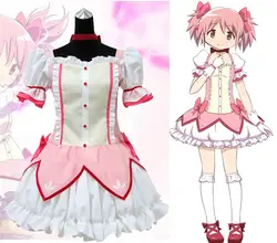 Puella Magi Madoka Magica волшебная девушка Kaname Madoka Косплей Костюм розовое платье костюмы на Хэллоуин для женщин на заказ любого размера