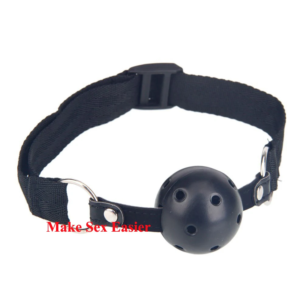 4 5cm Nylon Restraint Bondage Mouth Ball Gag Black Mouth Plug Sex Toy