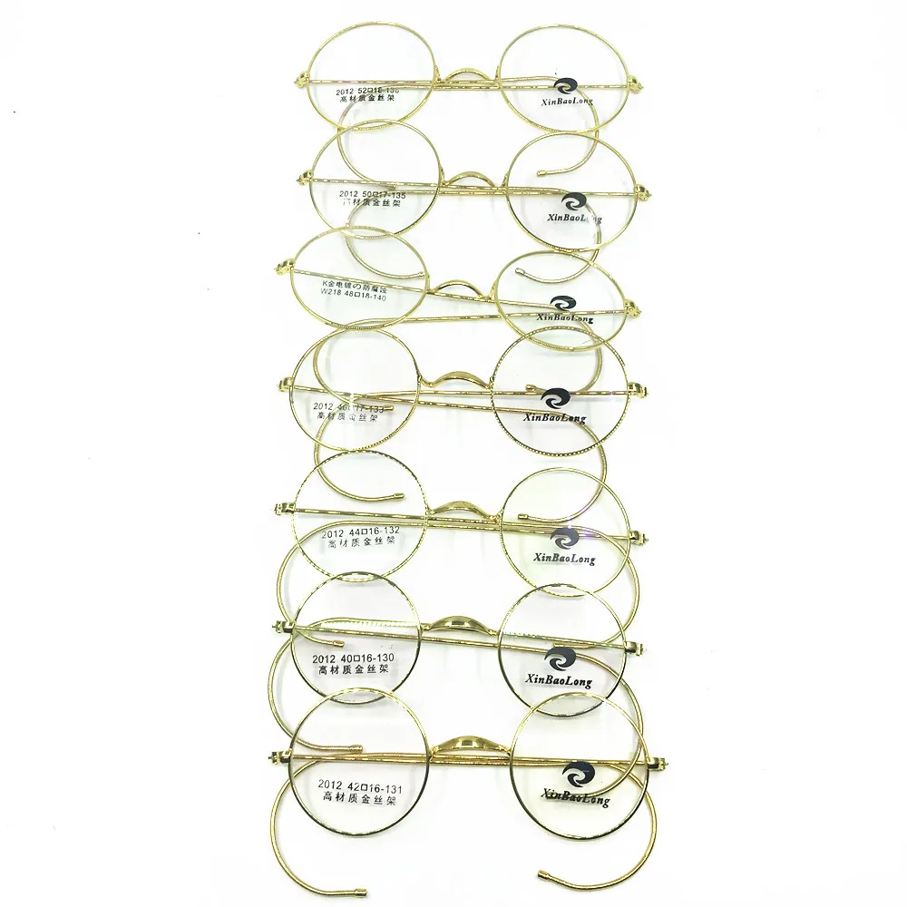 Vintage Antique Round Wire Rim Eyeglass Frames Full Rim Ear Hooks Myopia Rx able Glasses Brand New Good Quality - Цвет оправы: 44mm Gunmetal