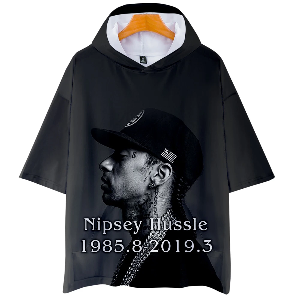 

Fashion HIP HOP style nipsey hussle 3D Short sleeve with hood pattern Suitable for men and women Short sleeve Fashion Cool