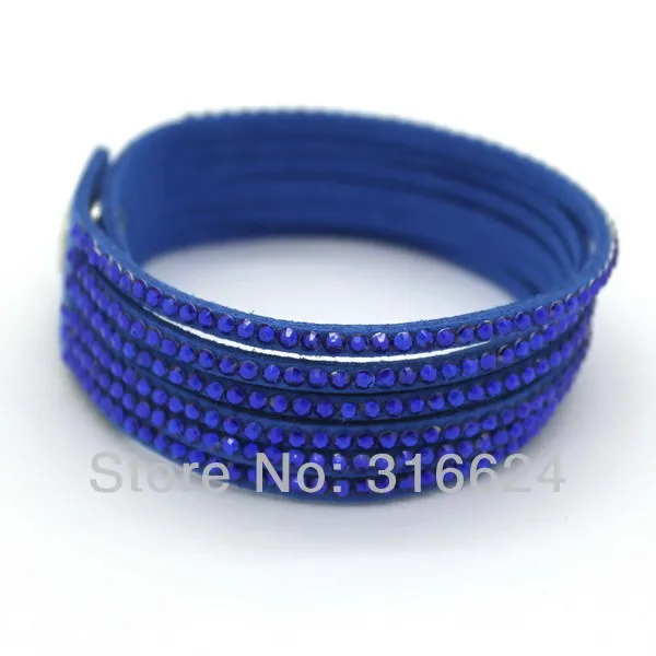 Fashion Jewelry Fashion Bracelet Leather Bracelet Crystal Men Leather Bracelets Mosaic Rhinestone Charm Bracelets