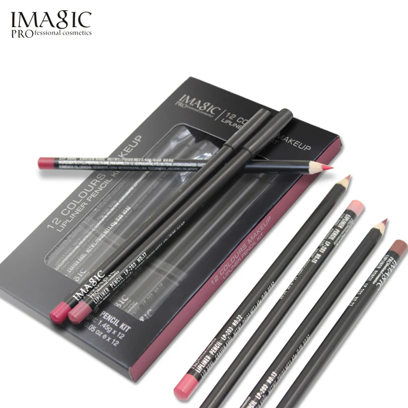 IMAGIC lipliner pen модное длительное увлажнение Lipliner Водостойкий карандаш для губ 12 цветов+ 1 шт. точилка