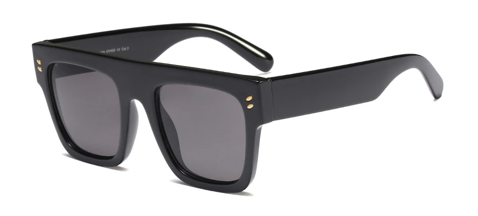 Peekaboo ретро большие солнцезащитные очки для мужчин черный леопард Топ плоские квадратные солнцезащитные очки для женщин модные аксессуары - Цвет линз: full black