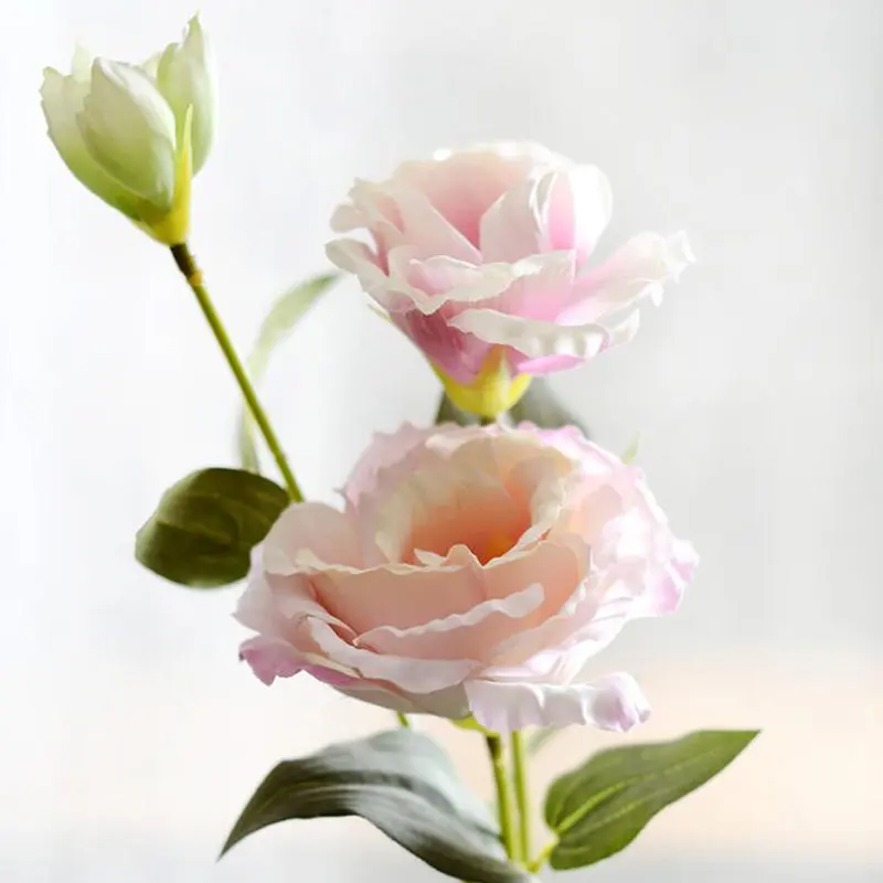 3 головки Европейская искусственная Цветочная подделка Eustoma Gradiflorus Lisianthus Рождество Свадьба Праздник декор дома - Цвет: pink purple 5