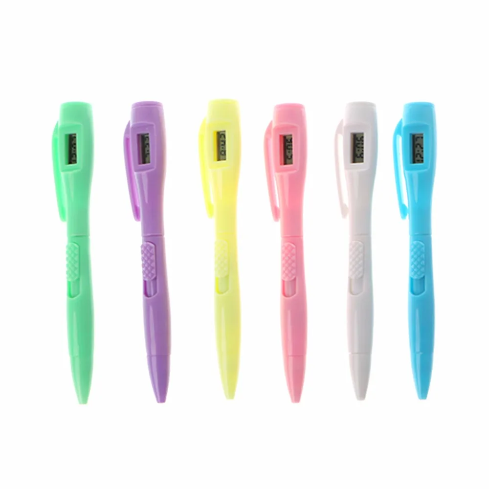 1Pcs Ballpoint Pen with Digital Clock Electronic Clock Pen Exam Pens Watch Pen