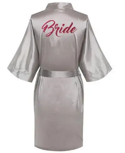 Bride Bridesmaid Red Letters Robes.Bride Robes Pajamas Bathrobe Nightgown.Women's Satin Wedding Kimono Sleepwear Get Ready Robes