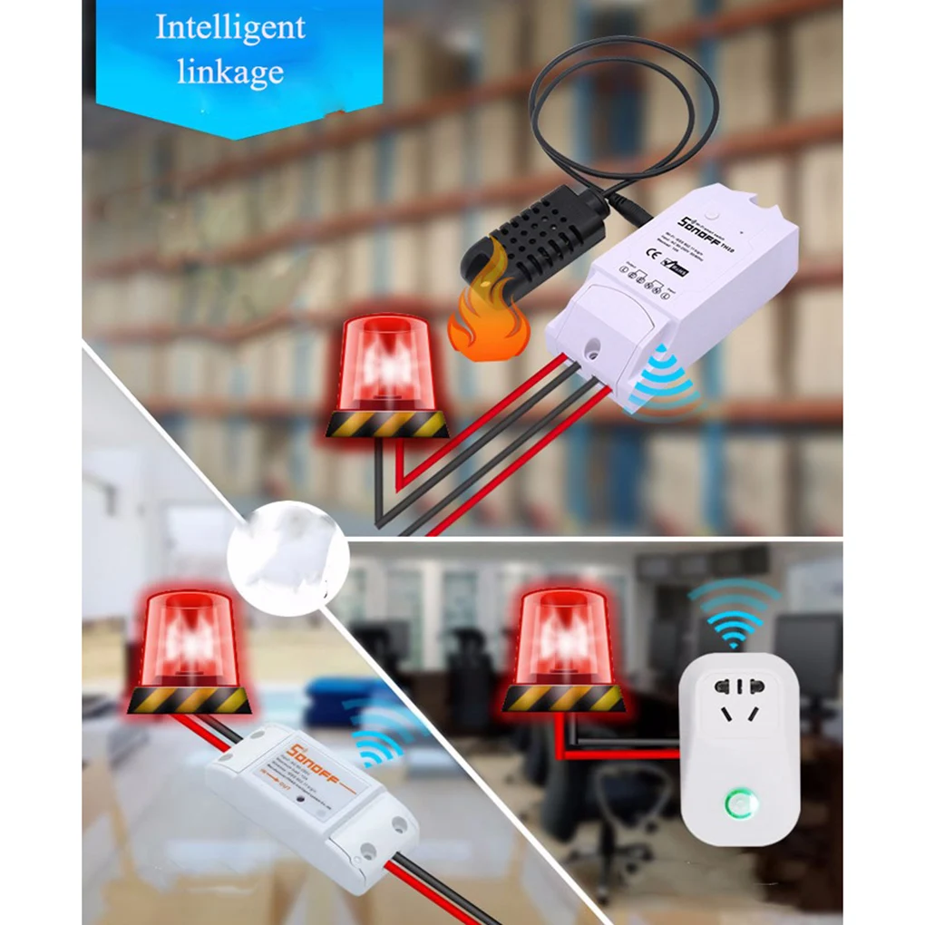 Смарт Модуль ITEAD Sonoff TH10 TH16 wi fi переключатель si7021 датчик температуры и влажности
