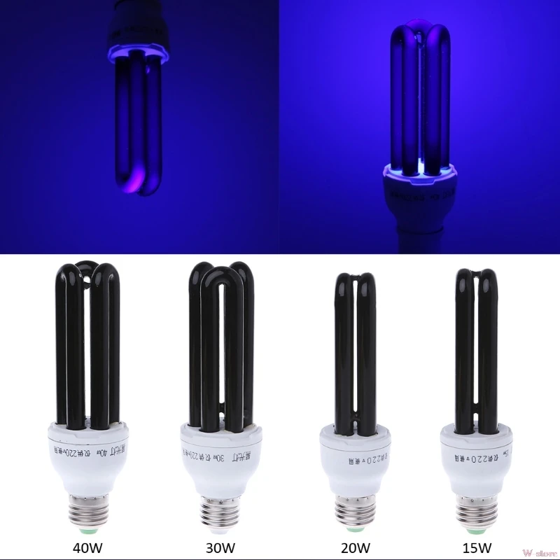 2018 E27 15/20/30/40W UV ультрафиолетовые люминесцентные Black светильник CFL Lamp 220V W store