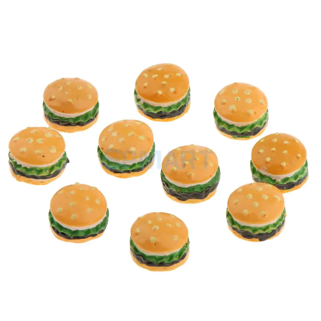10 Pieces 1/12 Scale Dollhouse Miniature Bakery Shop Food Hamburger for 12th Dolls House Decoration Accessories