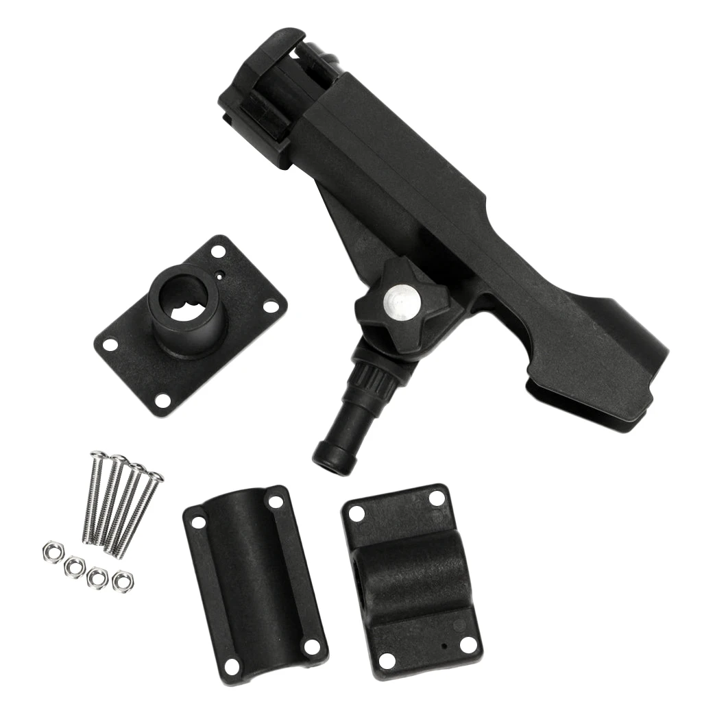 2 Pieces / Set Adjustable 360 Degree Side Rail Mount Kayak Boat Yacht Fishing Rod Holder Pole Support Stand Rack Bracket Rest