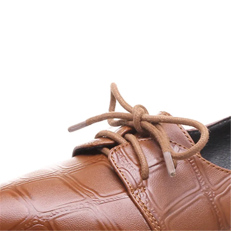Odetina/Новые Модные женские классические туфли; женские туфли для отдыха на толстом каблуке с острым носком, на шнуровке, с принтом; большие размеры 32-43