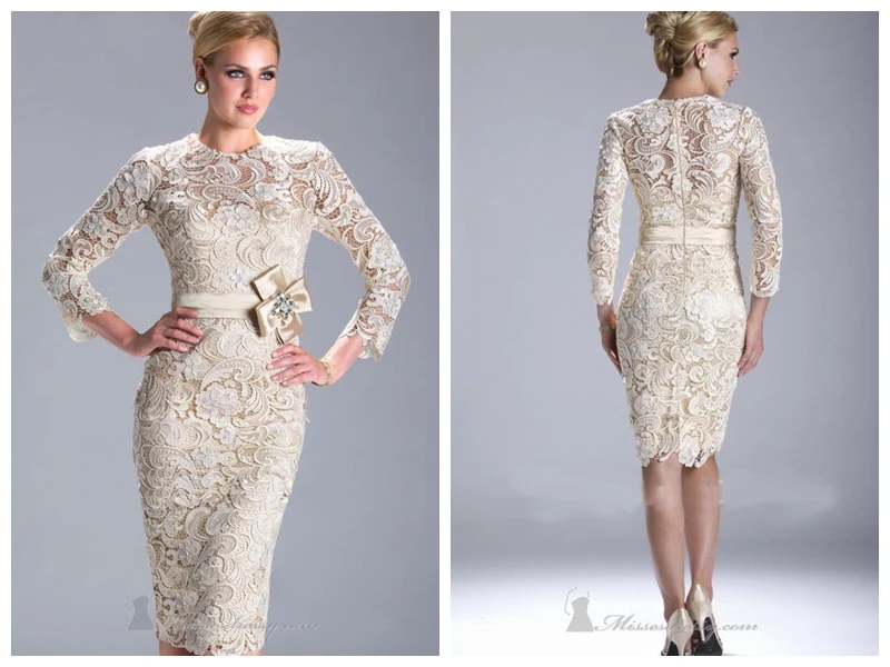 

New Arrival Lace Fashion Ladies Sexy Evening Dress Celebrity Champagne Colour Evening Dress Mother of the Bride Lace Dresses