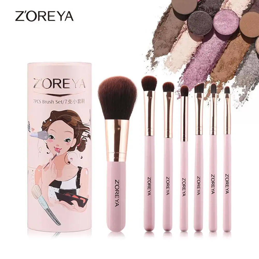 

7 pcs Make Up Brush Tool Kit Eye shadow Eyeliner Concealer Brush waterproof Powder Foundation Cosmetic Blush Makeup Brush Set