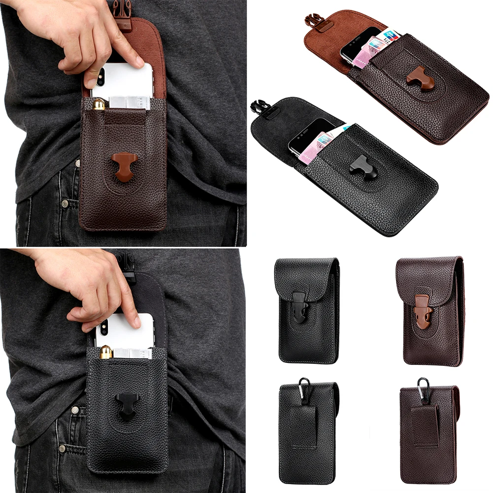 

Casual Men PU leather Waist Bags Zipper Small Card Holder Phone Wallet Belt Bag Black Coffee High Quality Durable Men Fanny Bag