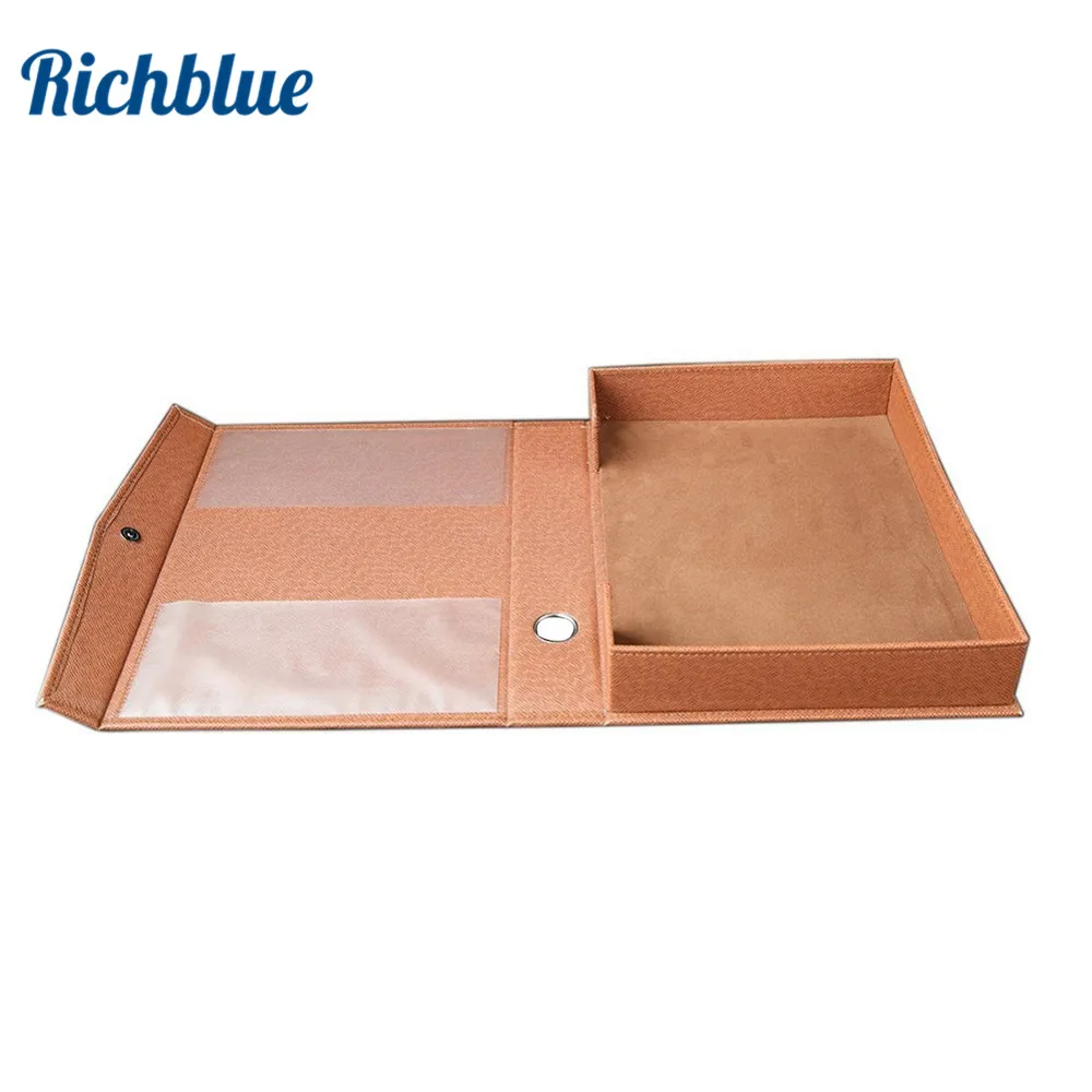 A4 Paper Letter File Rack Brown Document Organizer Business Gift Data Storage Box Office Stationery Desk Holder