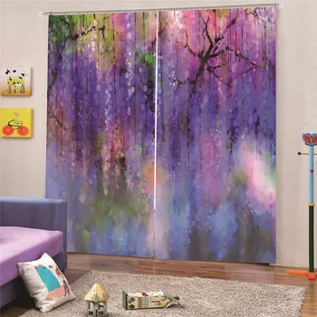 

3D Digital Print Flower Latest Modern Shade Window Blackout Curtains For Kitchen Living Room The Girls Bedroom Treatments M20