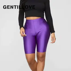 Gentillove сексуальные неоновые зеленые велосипедные шорты Женские однотонные велосипедные шорты 2019 модный спортивный костюм с высокой талией