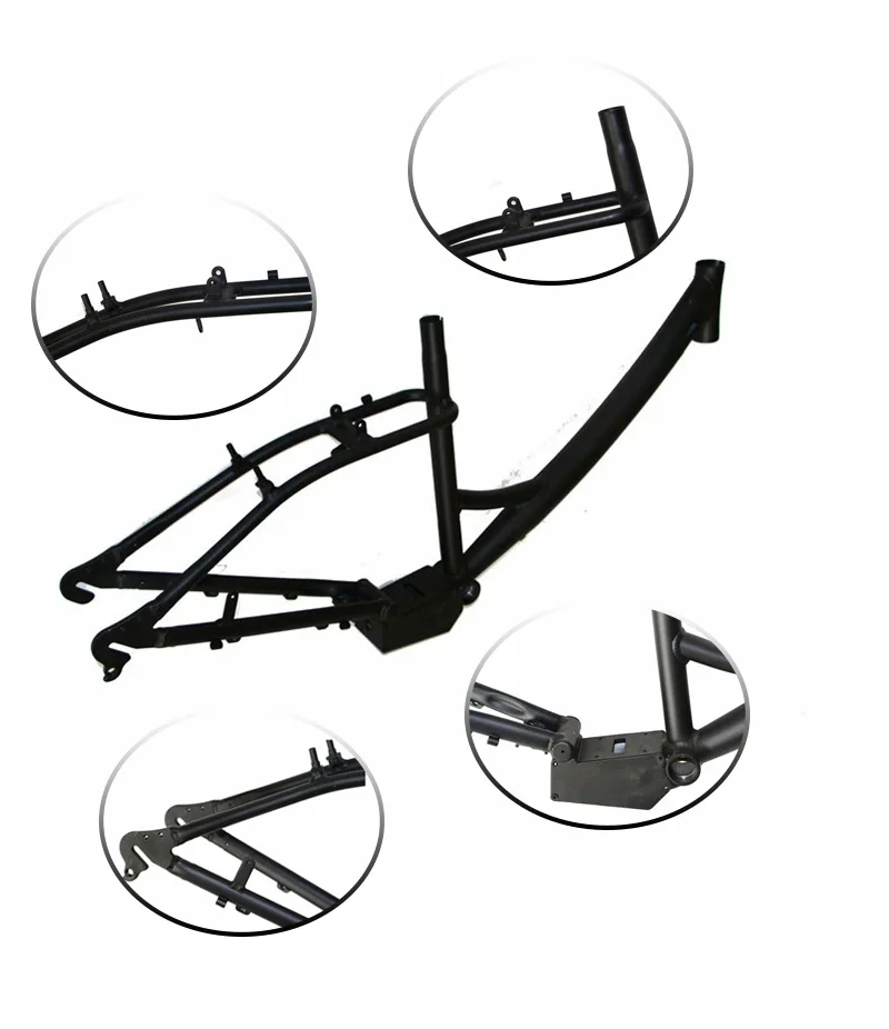 Discount 26" Road Bike Frame MTB Mountain Bike Frame Black Quadro E-Bike vtt tout suspendu Quadro De Bicicleta De Estrada MTB Bicicleta 4