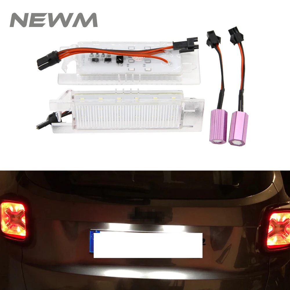 2pcs LEDs License Number Plate Light CANBUS For JEEP Renegade 2014 2015