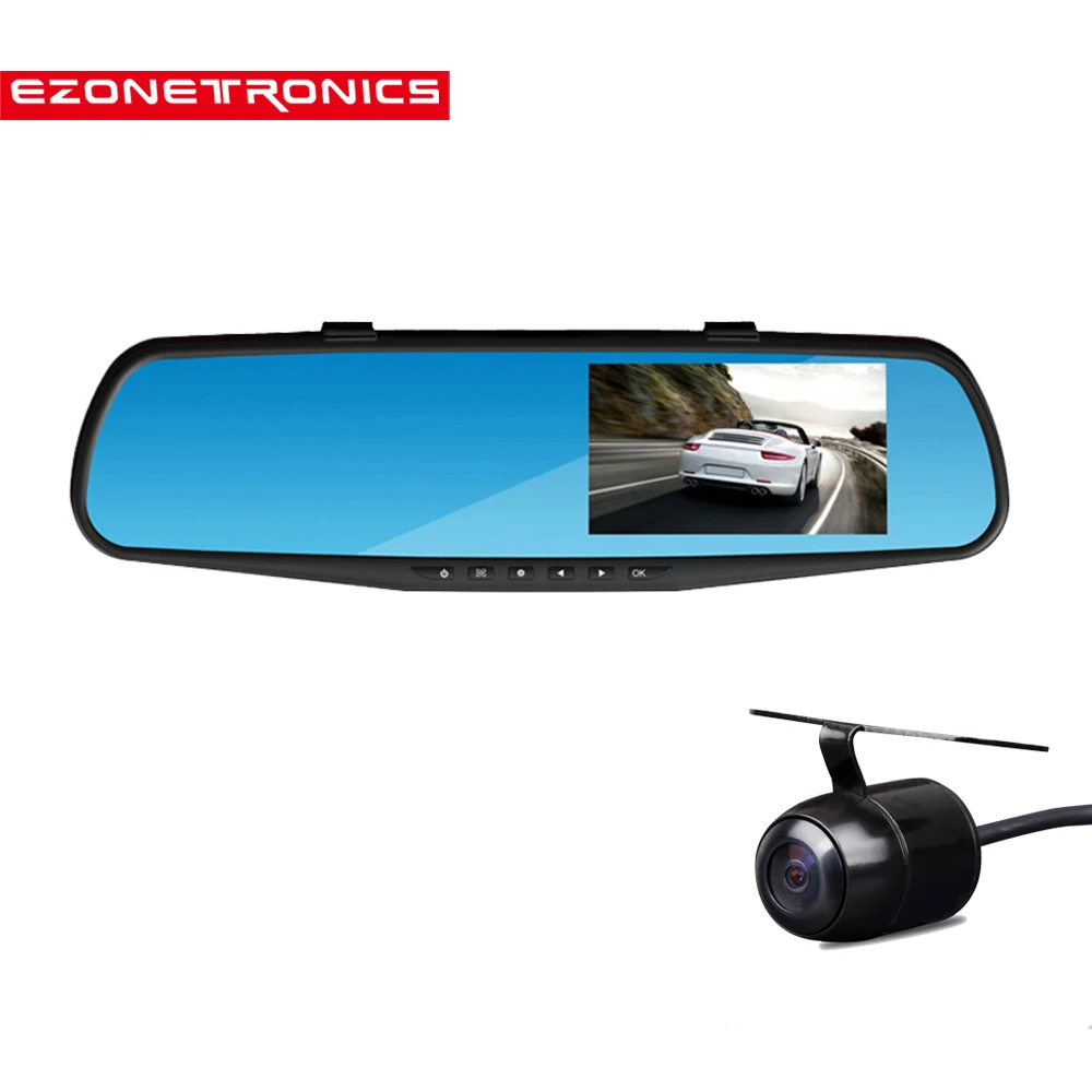 

EZONETRONICS Car Rearview Mirror Camera Recorder DVR Dual lens Full HD 1080P 4.3'TFT LCD Motion Detection Night Vision 2010