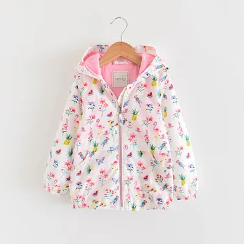 

girl print coats 2019 fall kids Zipper jacket fashion girl hooded coats high-grade children jacket kids belle clothing