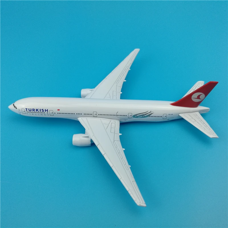 16 см Турция модель самолета B777 турецкий Boeing 777 имитационная окрашенные сплошные